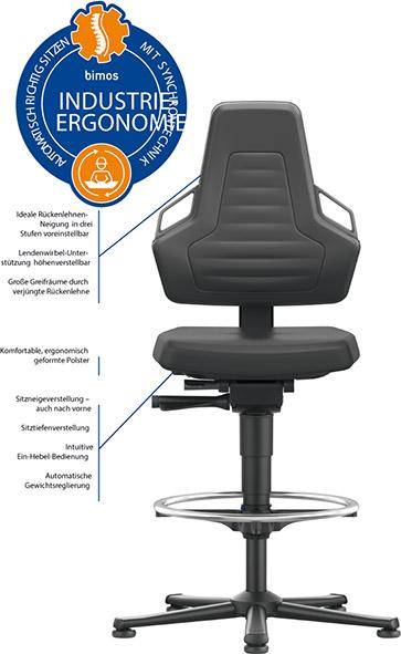 Produktbild Bimos Stuhl Nexxit 3 Gleiter Supertec Griff anthrazit bild 2