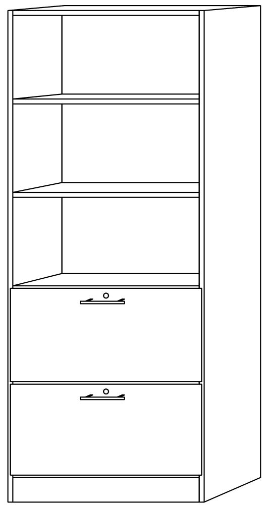 Produktbild Hammerbacher Kombiregalschrank grau 80 x 42 x 200,4 cm
