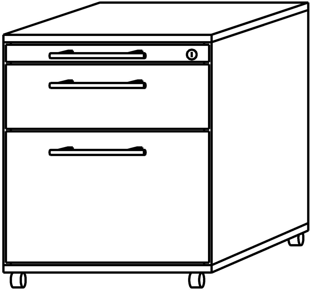 Produktbild Hammerbacher Container Ahorn 42,8x58x59 cm 1SL,1HR