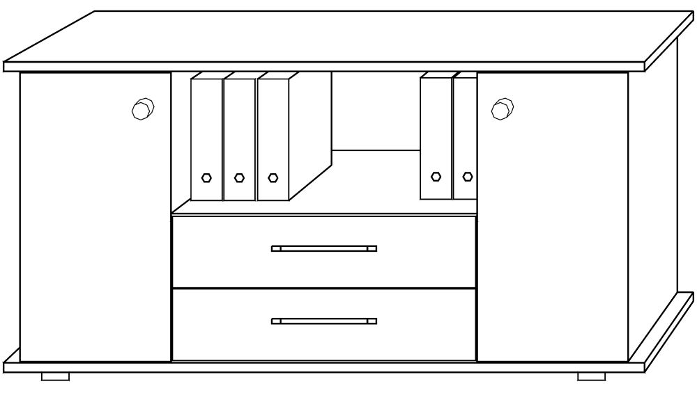 Produktbild mm Sideboard Buche 2S 1661x448x840 bild 1