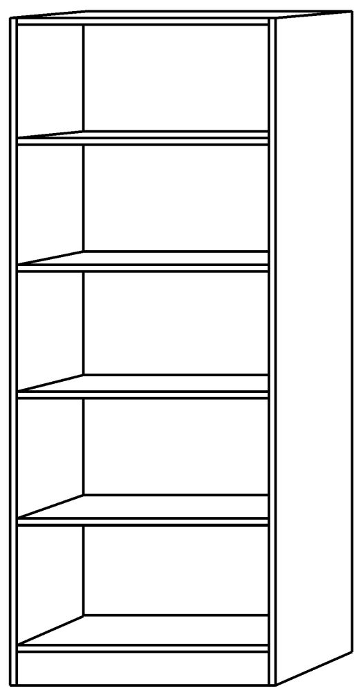 Produktbild Hammerbacher Regal 4FB Ahorn 80x40x200,4 cm bild 1