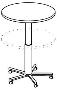 Produktbild Hammerbacher Säulentisch Nussbaum/sw D800mm H720-1140mm bild 6
