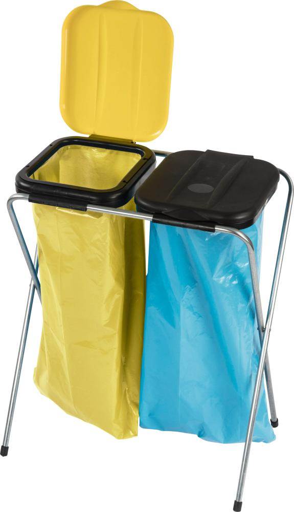 Produktbild Nölle Abfallsammler 2 x 120 Liter mit Deckel schwarz und gelb