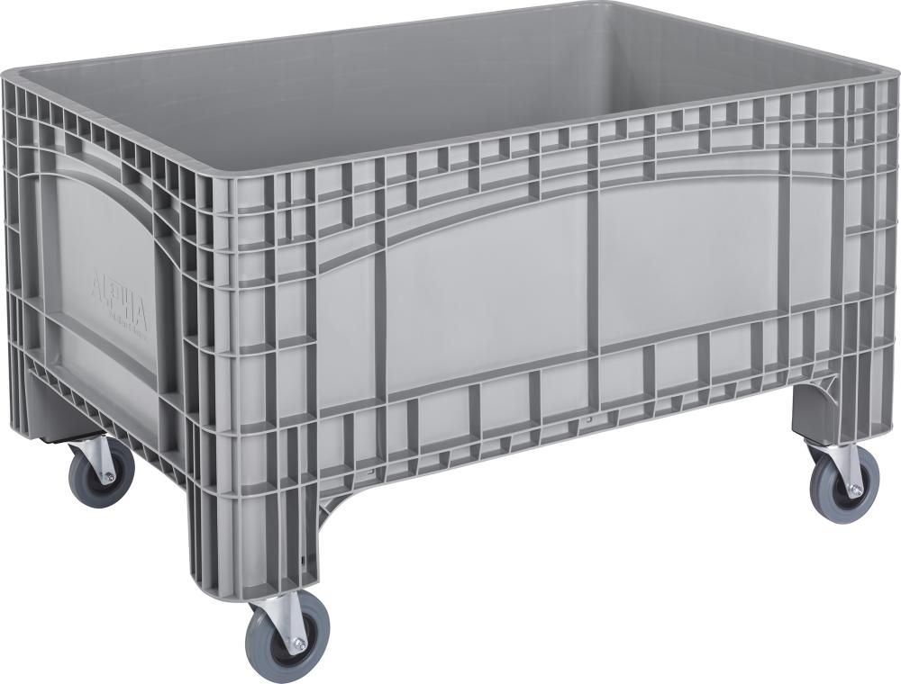 Produktbild Alpha Großbehälter PE fahrbar 1200 x 800 x 730 mm 354 Liter mit 4 Füßen grau