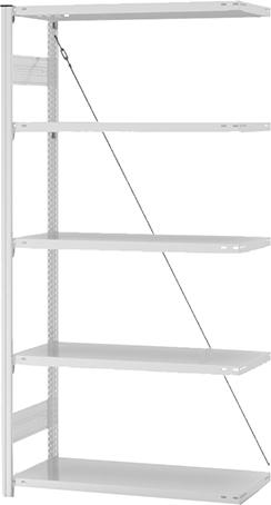 Produktbild Hofe Steckregal Anbauregal 2000x400x1000 mm 5 Boden hellgrau