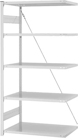 Produktbild Hofe Steckregal Anbauregal 2000x600x1000 mm 5 Boden hellgrau