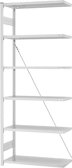 Produktbild Hofe Steckregal Anbauregal 2500x400x1000 mm 6 Boden hellgrau