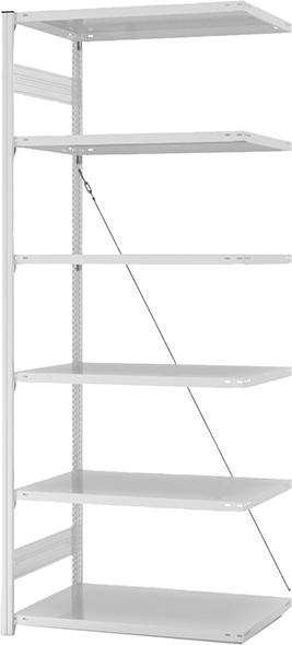 Produktbild Hofe Steckregal Anbauregal 2500x600x1000 mm 6 Boden hellgrau