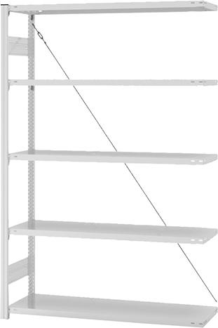 Produktbild Hofe Steckregal Anbauregal 2000x400x1300 mm 5 Boden hellgrau