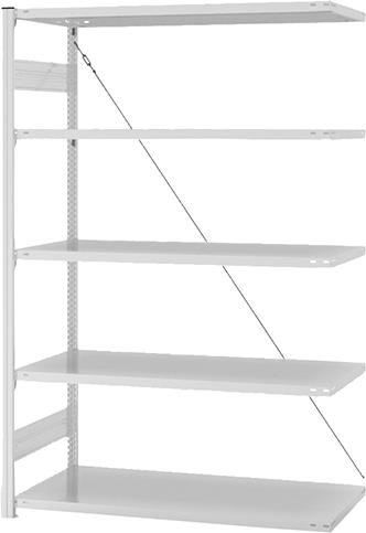 Produktbild Hofe Steckregal Anbauregal 2000x600x1300 mm 5 Boden hellgrau