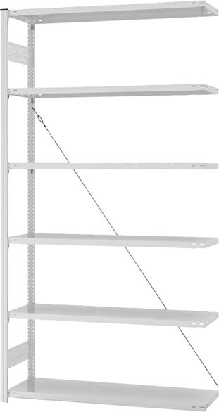 Produktbild Hofe Steckregal Anbauregal 2500x400x1300 mm 6 Boden hellgrau