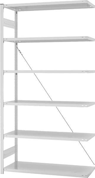 Produktbild Hofe Steckregal Anbauregal 2500x500x1300 mm 6 Boden hellgrau