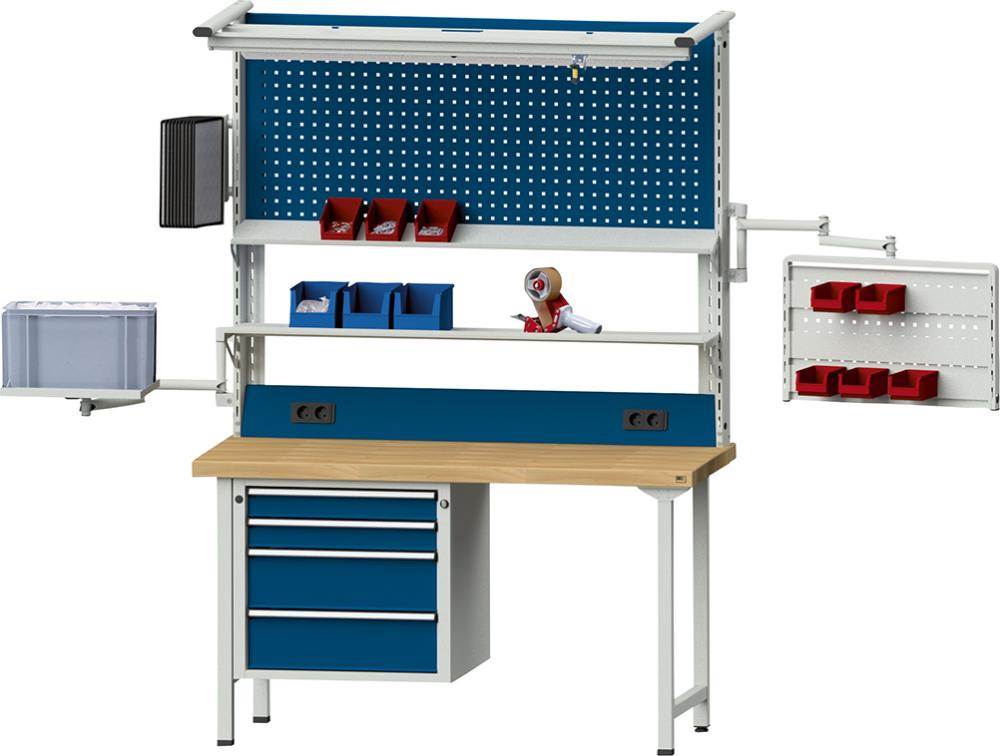 Produktbild Anke Werkbänke Aufbaustütze für Werkbank Höhe 1200mm lichtgrau enzianblau bild 3