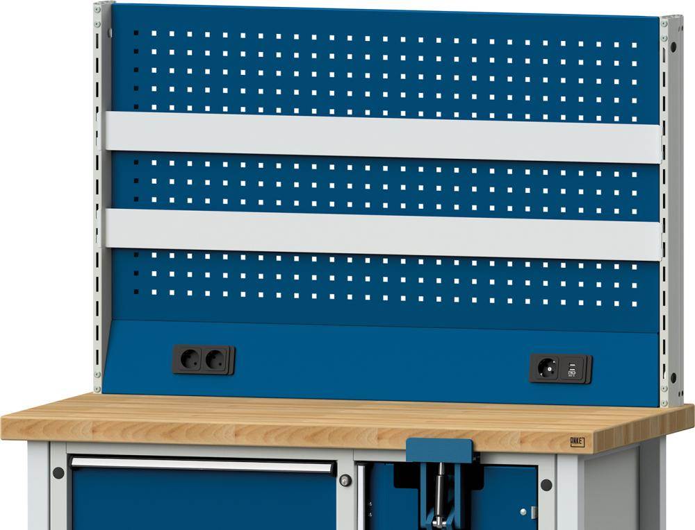Produktbild Anke Werkbänke Grundaufbau Lochplatte Energieleiste 2 Halteschienen 1165x650mm