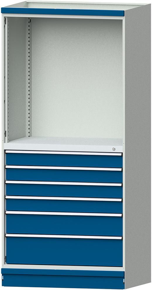 Produktbild Anke Modulschrank Modell 3007 1015 x 720 x 2200 mm 6 Schubladen lichtblau