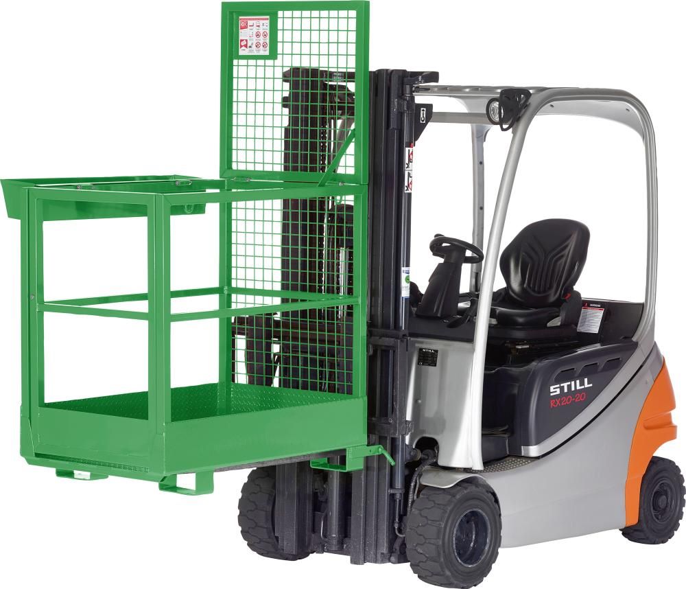 Produktbild RR Arbeitskorb Typ RAK Slim 800 x 1200 x 1900 mm Traglast 300 kg gelbgrün bild 2