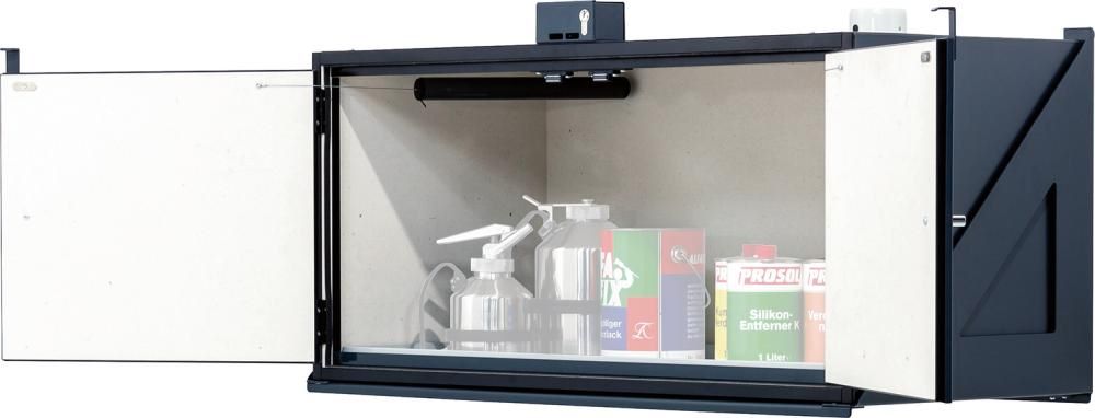 Produktbild Asecos Sicherheitsschrank Typ 30 zur Wandmontage mit Schloss RAL 7016