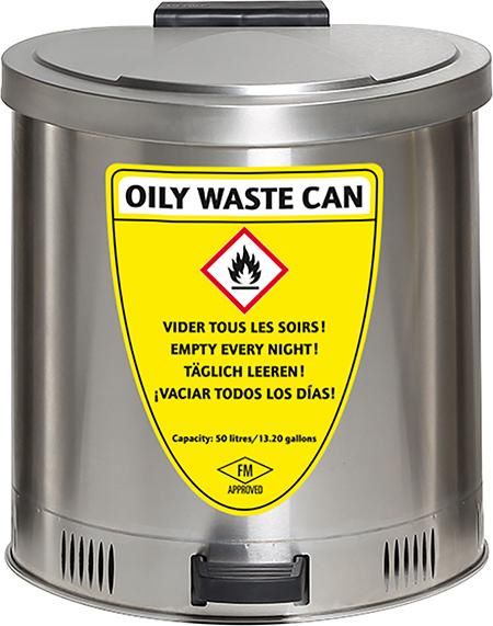 Produktbild Asecos Putztuch und Sammelbehälter Edelstahl 50 Liter