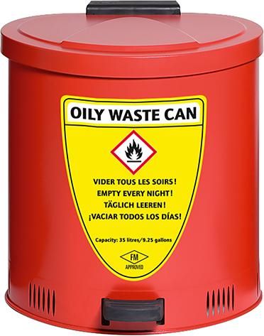 Produktbild Asecos Putztuch Sammelbehälter Stahlblech rot 35 Liter