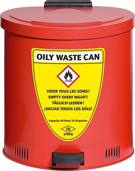 Produktbild Asecos Putztuch Sammelbehälter Stahlblech rot 50 Liter