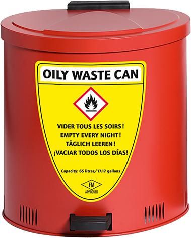 Produktbild Asecos Putztuch Sammelbehälter Stahlblech rot 65 Liter