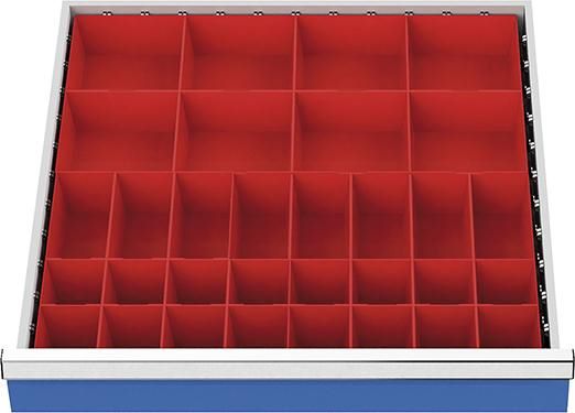 Produktbild Bedrunka+Hirth Kleinteilekästen für Schublade Fronthöhe 75 bis 100 mm Maße 705 x 705 mm