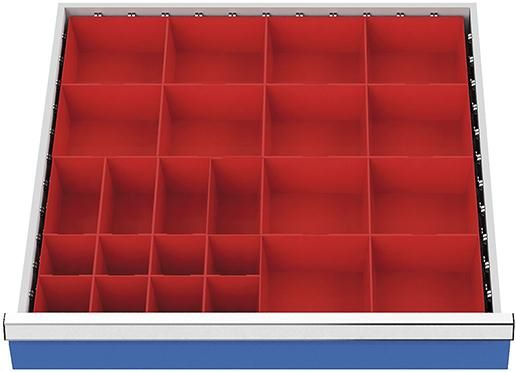 Produktbild Bedrunka+Hirth Kleinteilekästen für Schubladen Fronthöhe 75 bis 100 mm Innenmaß 600 x 600 mm