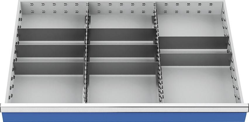 Produktbild Bedrunka+Hirth Metalleinteilungen für Schubladen Fronthöhe 200 mm 1005 x 736 mm
