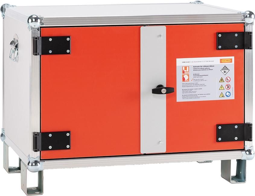 Produktbild Cemo Akku Lagerschrank B 800 mm mit Stapelfüßen und 2 Rauchmeldern