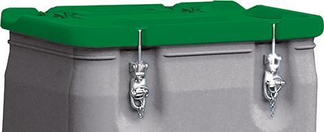 Produktbild Cemo Gefahrgut-Box mobil  Box grau Deckel grün 250 Liter