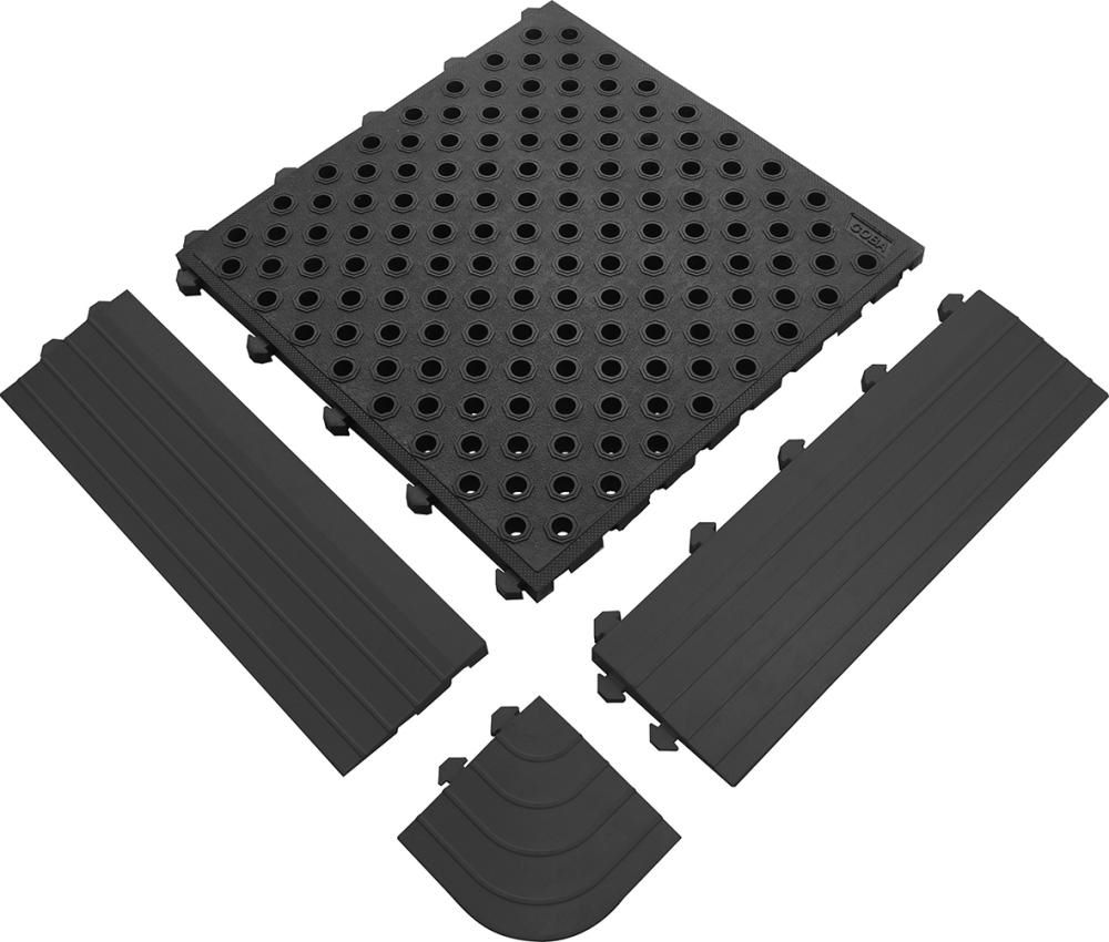 Produktbild Coba Anti Ermüdungsmatte Fatigue Lock schwarz Kanten Eckstück
