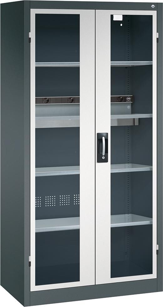 Produktbild CP Akkuladeschrank BASIC Sichtfenstertüren Maße 1950 x 930 x 500 mm