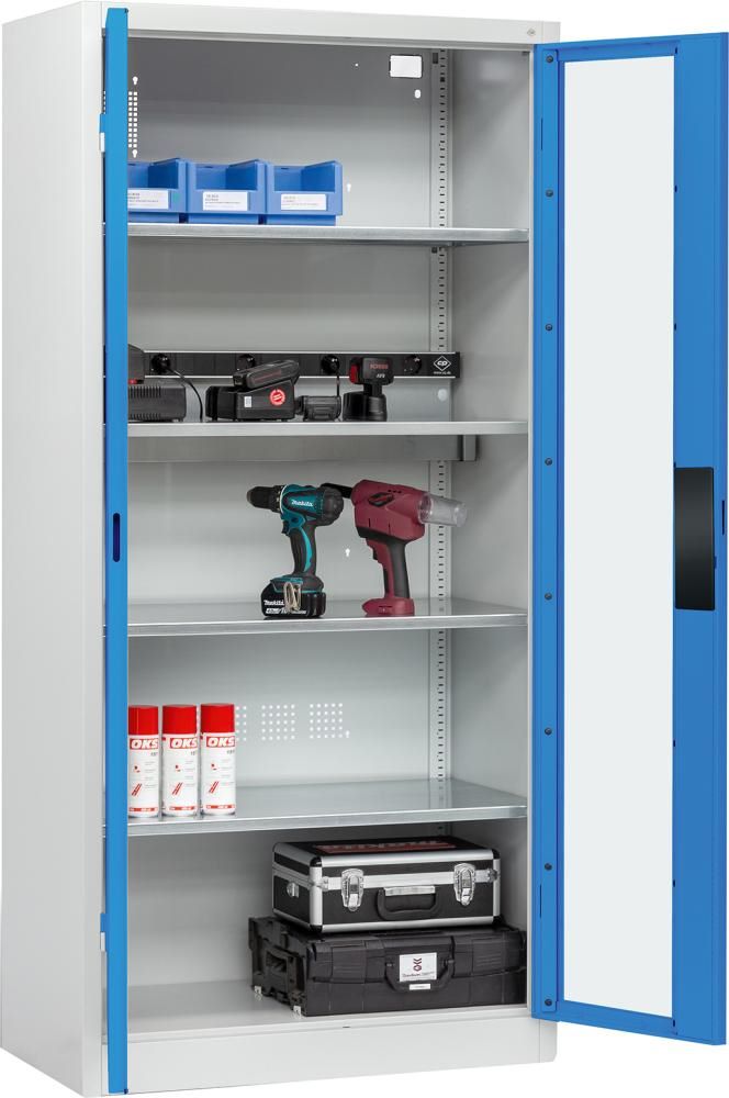 Produktbild CP Akkuladeschrank BASIC Flügeltüren 1950 x 930 mm RAL 7035 5012 bild 5