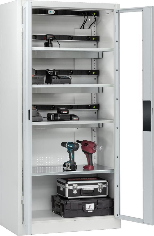 Produktbild C+P Akkuladeschrank Serie 89 1950 x 930 x 500 mm Fenster aus Acrylglas