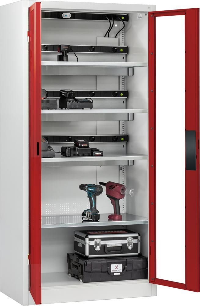 Produktbild C+P Akkuladeschrank Serie 89 1950 x 930 x 500 mm Türwinkel 180 Grad