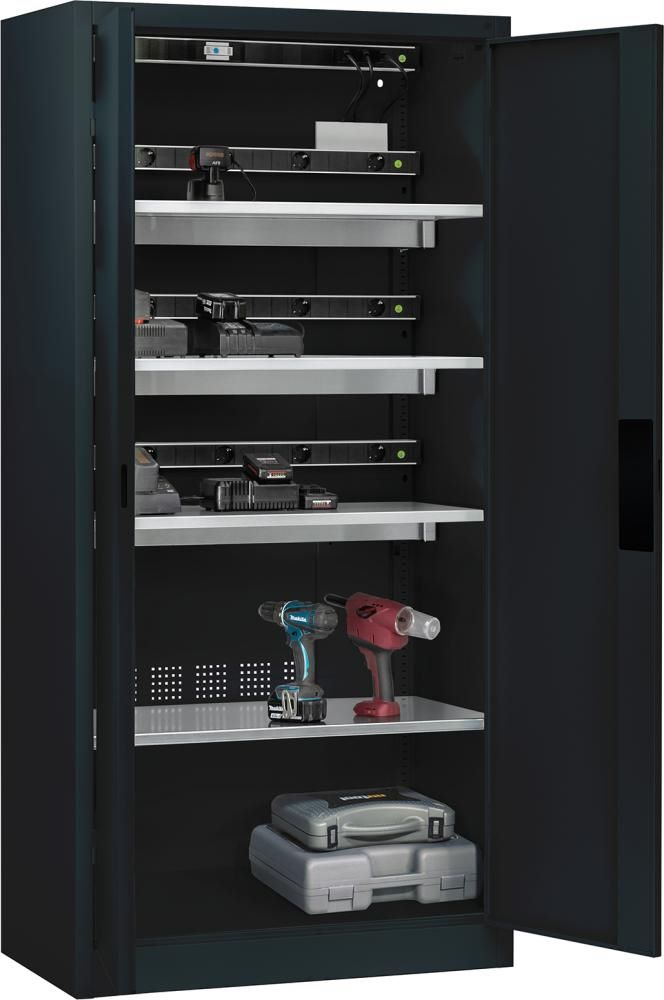 Produktbild C+P Akkuladeschrank Serie 89 Maße 1950 x 930 x 500 mm Griffschloss 2 Schlüssel bild 2