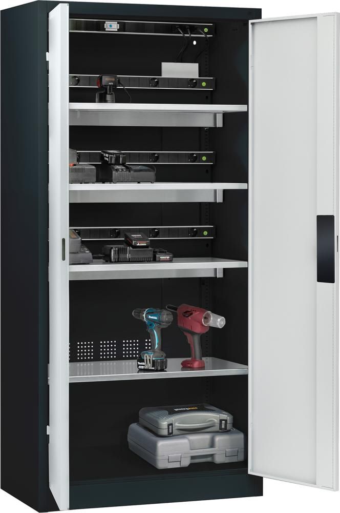 Produktbild C+P Akkuladeschrank Serie 89 Vollblechtüren mit 3 mm Stärke 1950 x 930 x 500 mm bild 2