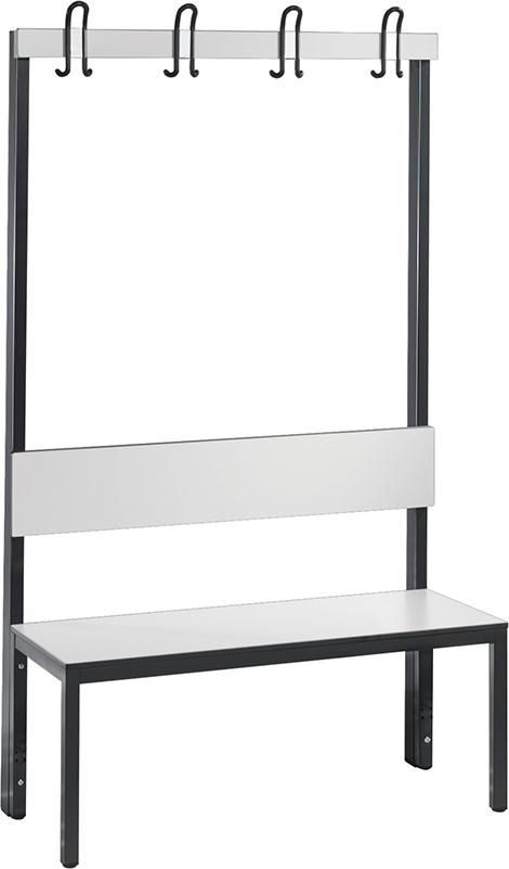 Produktbild C+P Einseitige Garderobenbank ohne Schuhrost 1000 x 407 x 1650 mm weiß