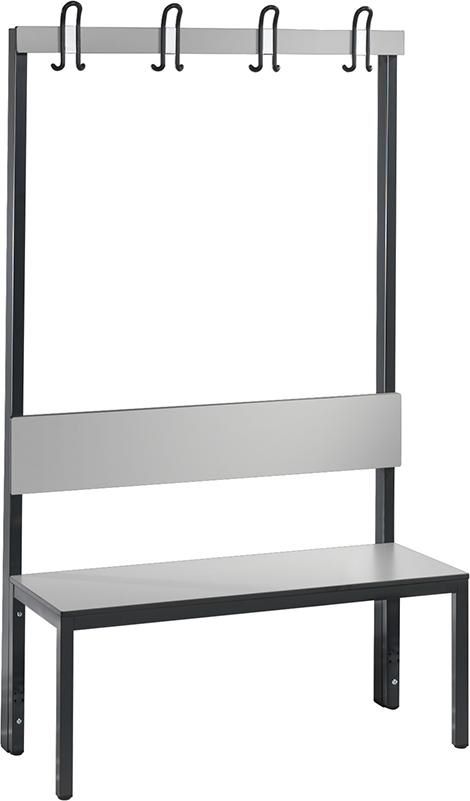 Produktbild C+P Einseitige silbergrau Garderobenbank B 1000 x T 407 x H 1650 mm