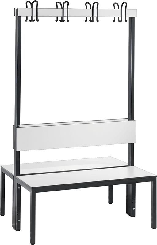 Produktbild C+P Doppelseitige Garderobenbank ohne Schuhrost H 1650 x B 1000 x T 760 mm