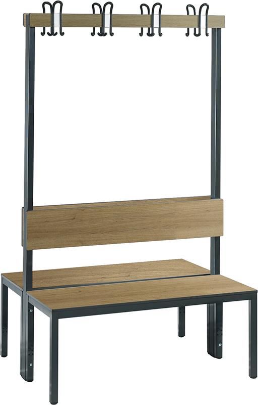 Produktbild C+P Doppelseitige Garderobenbank ohne Schuhrost H 1650 x B 1000 x T 760 mm