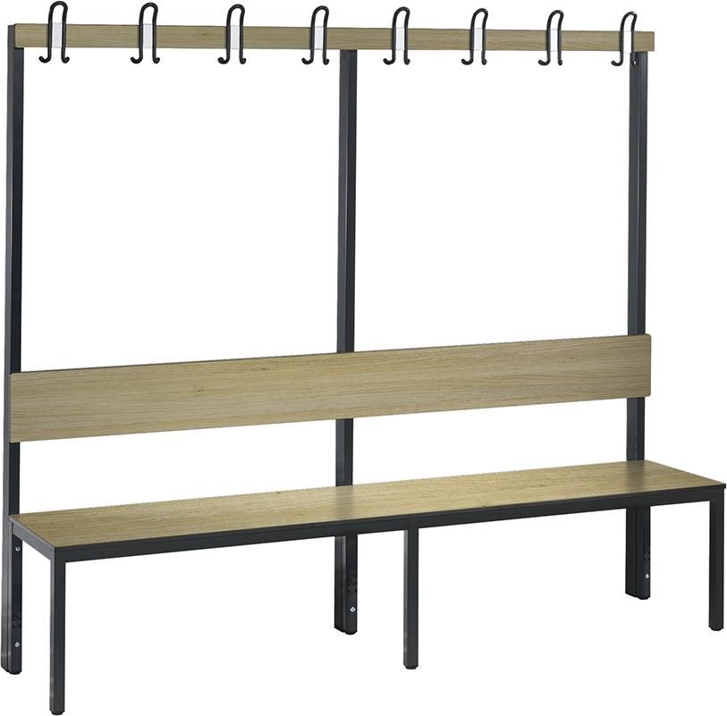 Produktbild C+P Einseitige Garderobenbank Breite 1960 mm Eiche