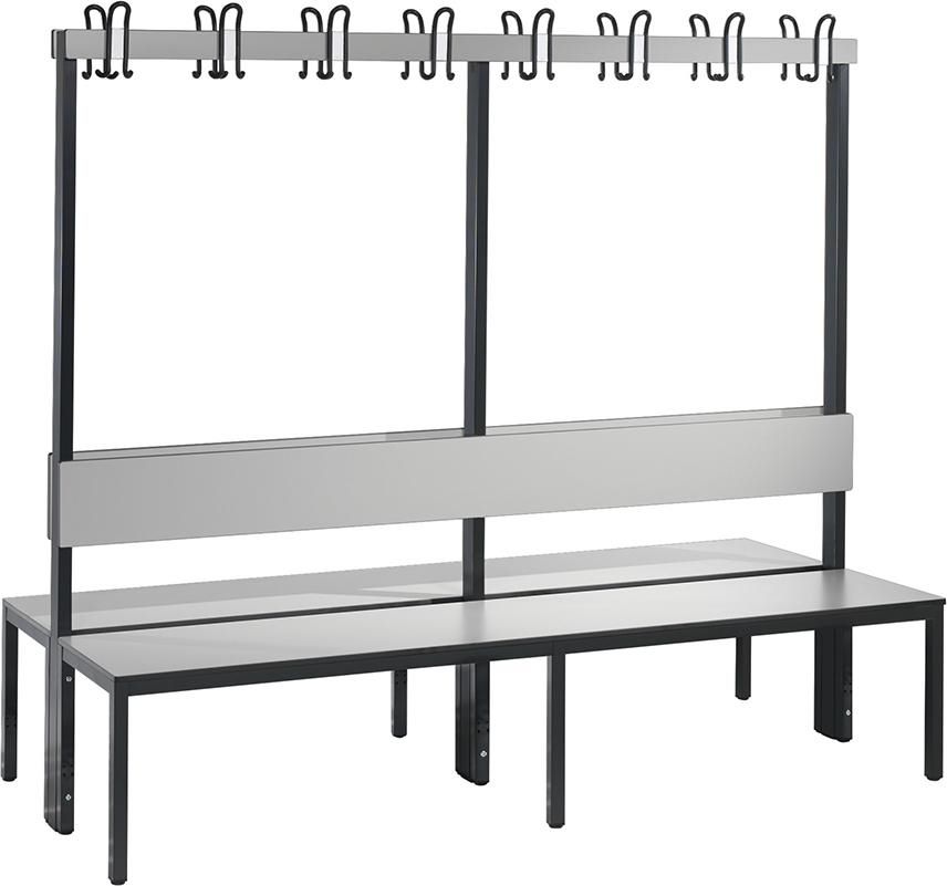 Produktbild C+P Doppelseitige Garderobenbank Basic Plus B x T x H 1960 x 760 x 1650 mm