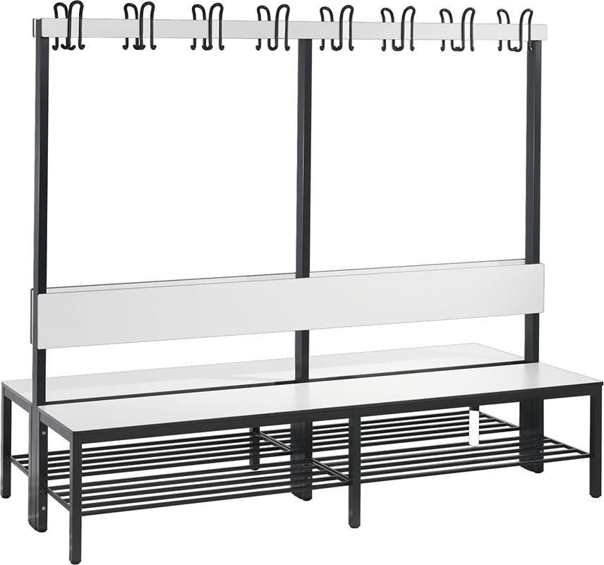 Produktbild C+P Doppelseitige Garderobenbank weiß 1960 x 760 x 1650 mm