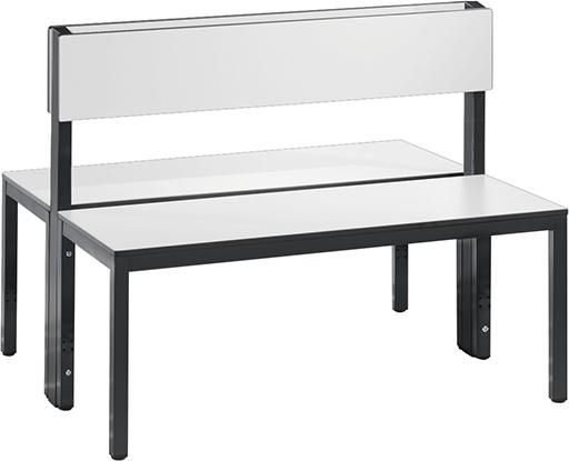 Produktbild C+P Doppelseitige Sitzbank mit Rückenlehne ohne Schuhrost 1000 x 760 x 796 mm