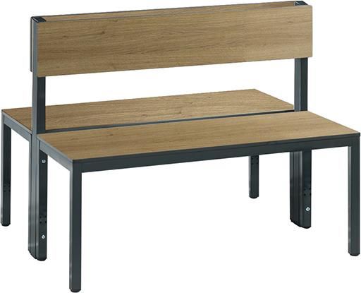 Produktbild C+P Doppelseitige Sitzbank mit Rückenlehne 1000 x 760 x 796 mm Eiche