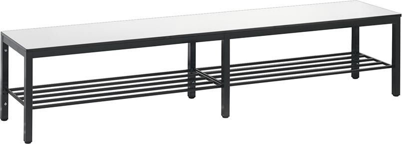 Produktbild C+P Sitzbank Basic Plus mit Schuhrost weiß 1960 x 353 x 401 mm