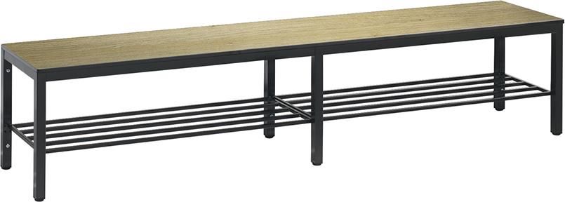 Produktbild C+P Sitzbank Basic Plus mit Schuhrost Eiche 1960 x 353 x 401 mm