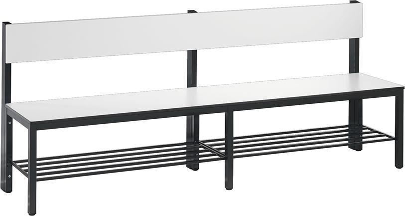 Produktbild C+P Sitzbank mit Rückenlehne und Schuhrost B 1960 x T 407 x H 769 mm