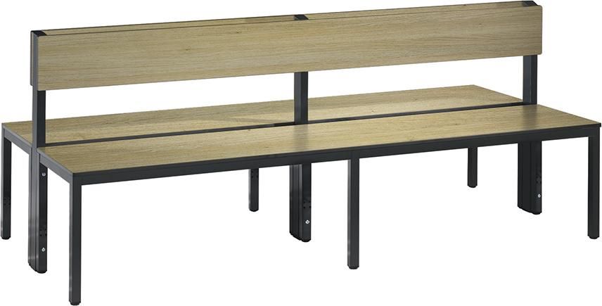 Produktbild C+P Sitzbank Doppelseitige mit Rückenlehne Eiche 1960 x 760 x 796 mm